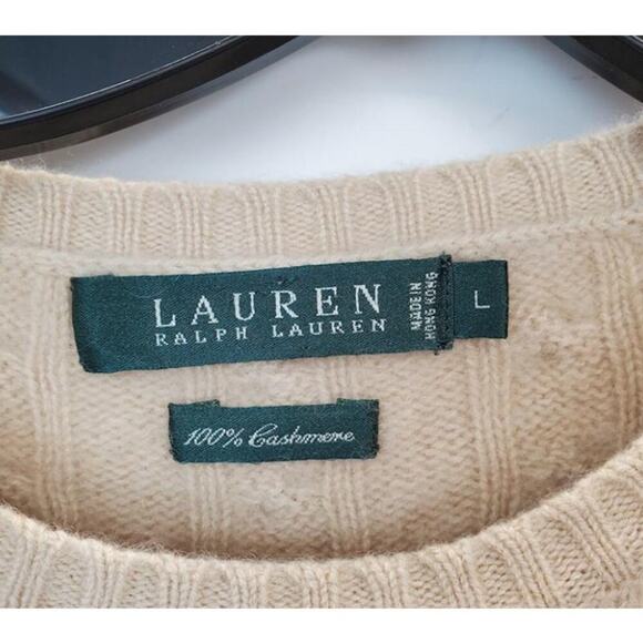 Ralph Lauren Camel Cable-Knit 100% Cashmere Sweater - Picture 2 of 3